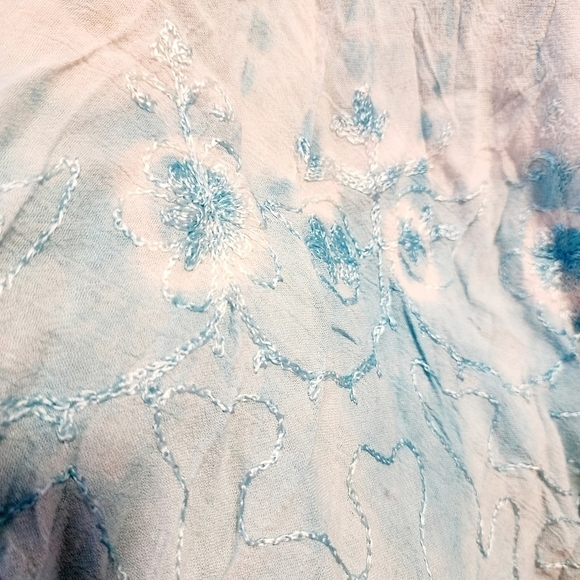 Raya Sun Blue White Tie Dye Embroidered Sleeveless Dress Toddler 4T Hawaiian EUC - Picture 4 of 7